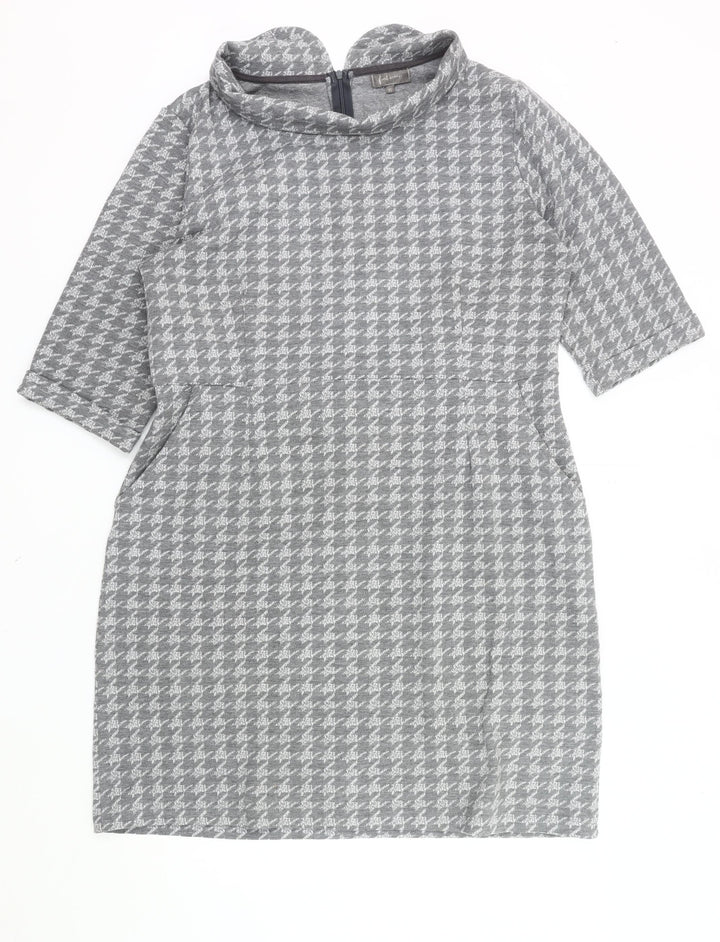 First Avenue Women’s Grey Houndstooth Shift Dress Size 16