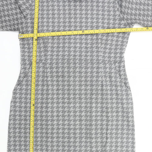 First Avenue Women’s Grey Houndstooth Shift Dress Size 16