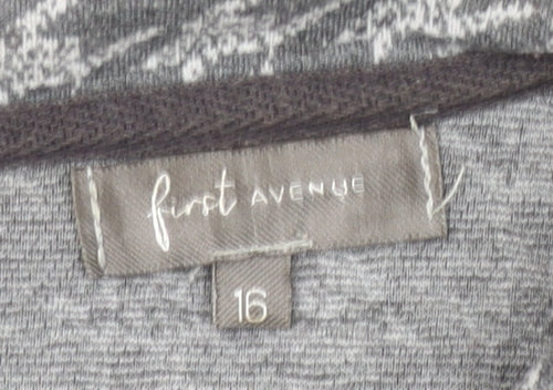 First Avenue Women’s Grey Houndstooth Shift Dress Size 16