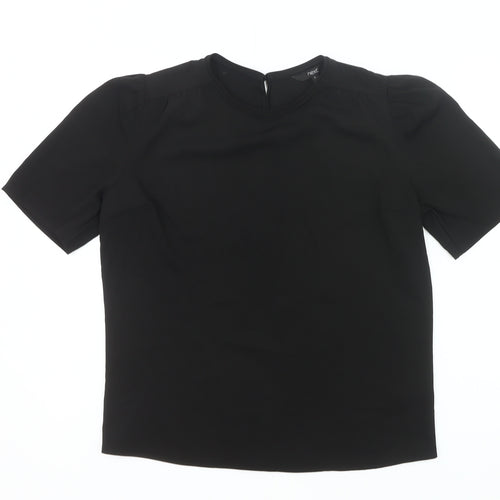 Next Women’s Black Blouse UK 8 Short Sleeve Crew Neck Work Top
