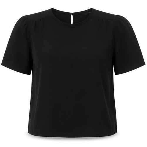 Next Women’s Black Blouse UK 8 Short Sleeve Crew Neck Work Top