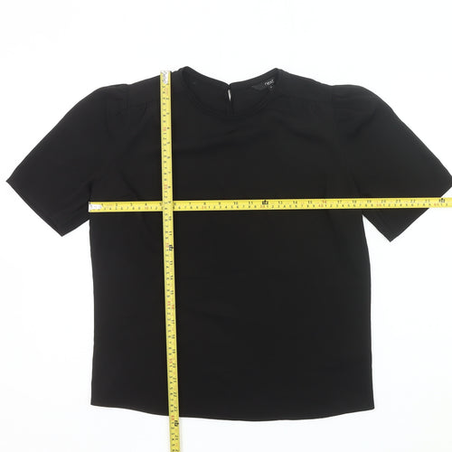 Next Women’s Black Blouse UK 8 Short Sleeve Crew Neck Work Top