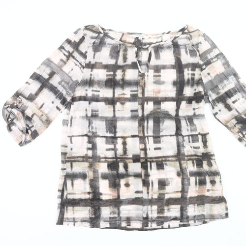 Sandwich Women’s Multicoloured Tunic Blouse M 3/4 Sleeve Cotton Silk