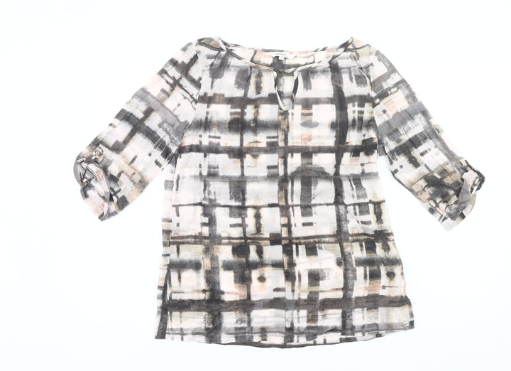 Sandwich Women’s Multicoloured Tunic Blouse M 3/4 Sleeve Cotton Silk