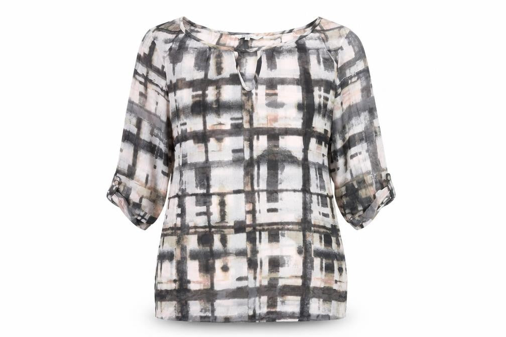 Sandwich Women’s Multicoloured Tunic Blouse M 3/4 Sleeve Cotton Silk