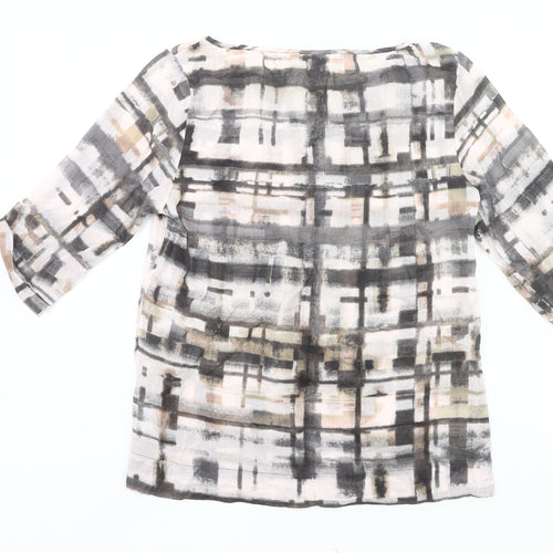 Sandwich Women’s Multicoloured Tunic Blouse M 3/4 Sleeve Cotton Silk