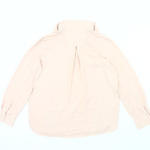 Mango Women’s Beige Button-Up Blouse Size 10 Long Sleeve