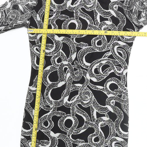 Missguided Women’s Black Snake Print Bodycon Mini Dress UK 14