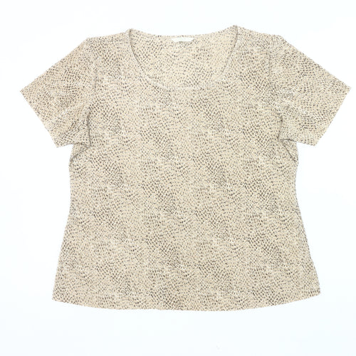 Marks and Spencer Womens Beige Geometric T-Shirt Size 18