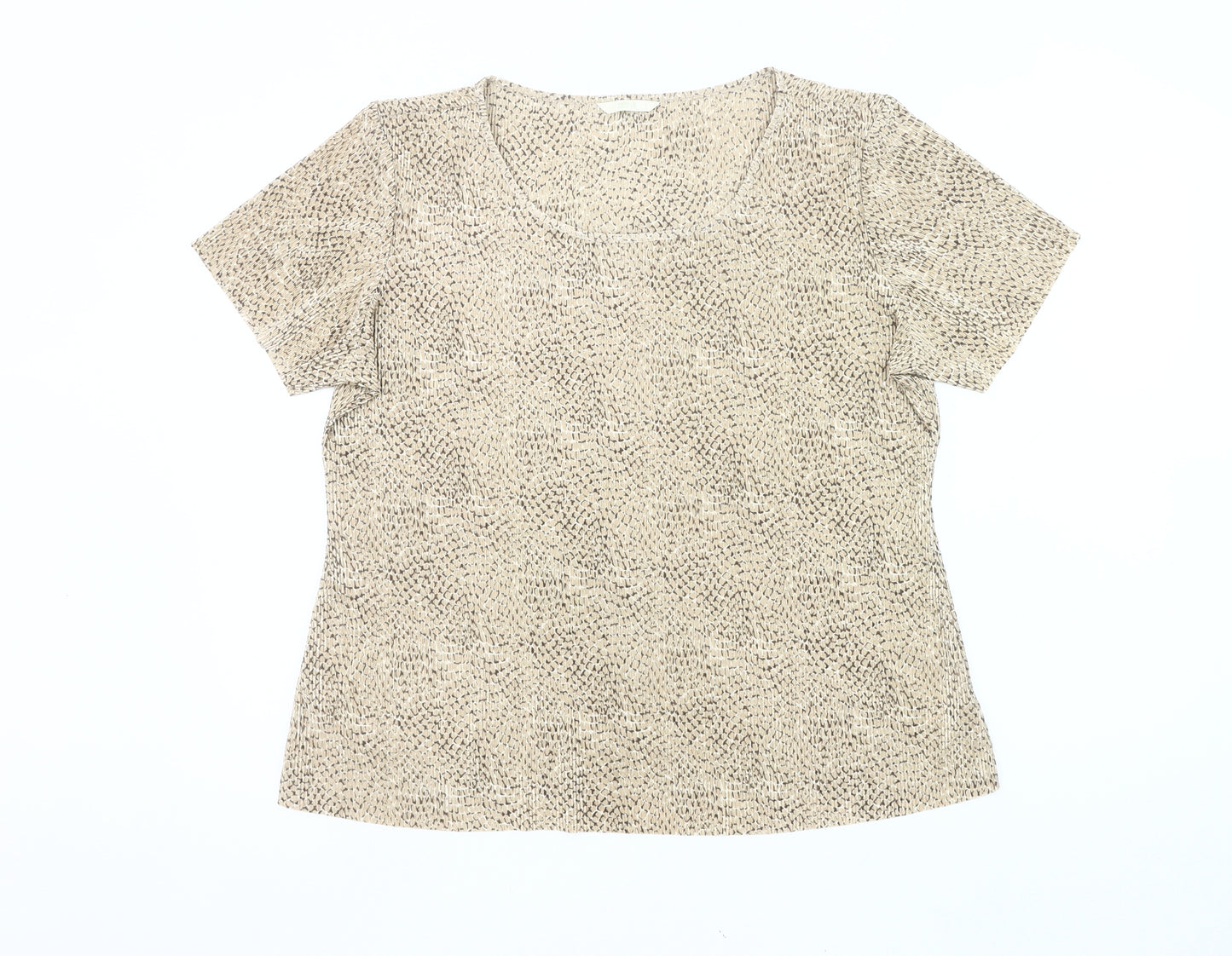 Marks and Spencer Womens Beige Geometric T-Shirt Size 18