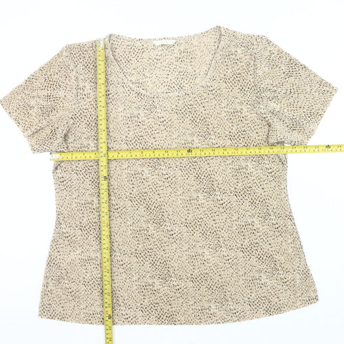 Marks and Spencer Womens Beige Geometric T-Shirt Size 18