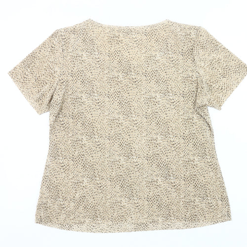 Marks and Spencer Womens Beige Geometric T-Shirt Size 18