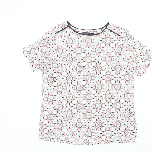 Marks and Spencer Womens Multicoloured Size 12 Geometric T-Shirt