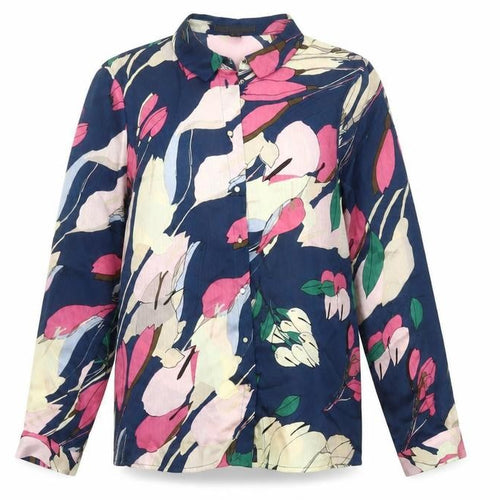 Esprit Women Multicoloured Floral Button-Up Blouse UK 12 Long Sleeve