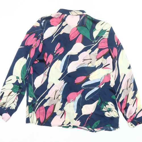 Esprit Women Multicoloured Floral Button-Up Blouse UK 12 Long Sleeve