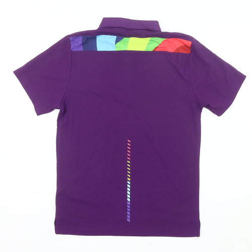 Asics Men’s Purple Polo Shirt Medium Sports Logo Oregon 22