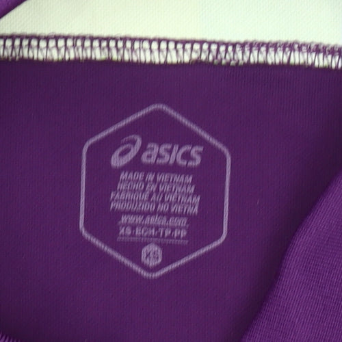 Asics Men’s Purple Polo Shirt Medium Sports Logo Oregon 22
