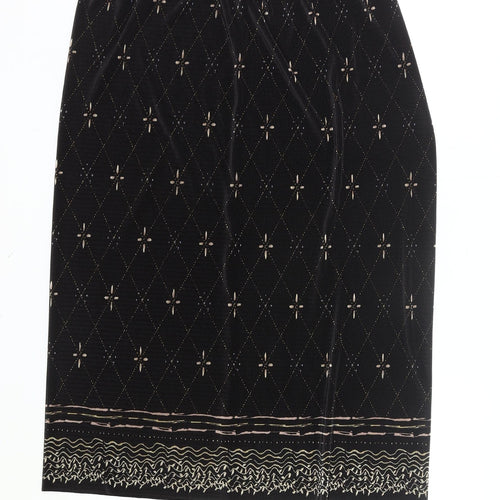 Berkertex Plus Size 22 Women’s Black Geometric Embroidered Pencil Skirt