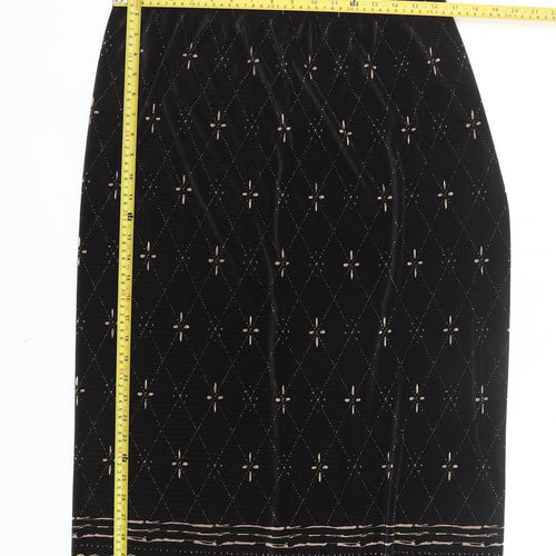 Berkertex Plus Size 22 Women’s Black Geometric Embroidered Pencil Skirt