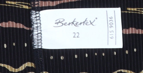 Berkertex Plus Size 22 Women’s Black Geometric Embroidered Pencil Skirt