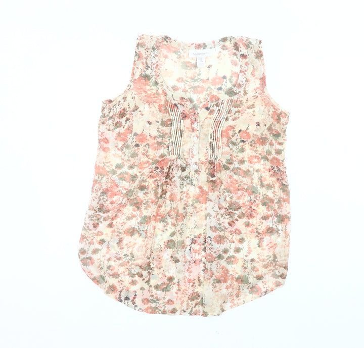 Motherhood Maternity Women’s Multicoloured Floral Sleeveless Tunic Blouse Size 8
