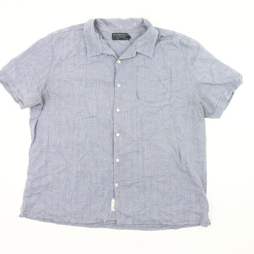 Hammond & Co Men’s Blue 2XL 50-52" Short Sleeve Cotton Button-Up Shirt