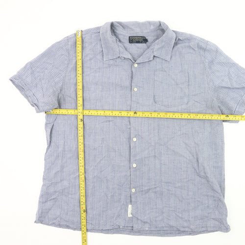 Hammond & Co Men’s Blue 2XL 50-52" Short Sleeve Cotton Button-Up Shirt