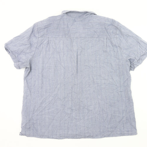 Hammond & Co Men’s Blue 2XL 50-52" Short Sleeve Cotton Button-Up Shirt