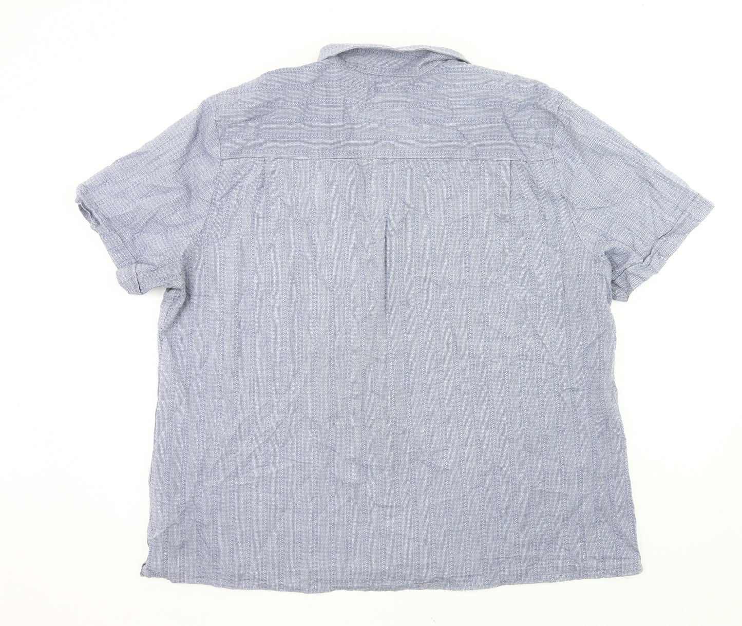 Hammond & Co Men’s Blue 2XL 50-52" Short Sleeve Cotton Button-Up Shirt