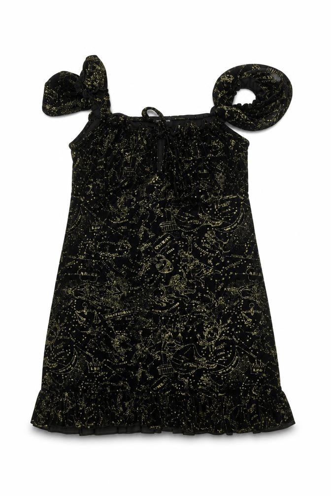New Girl Order Women’s Black Size 12 Mini Velvet Star Print Party Dress