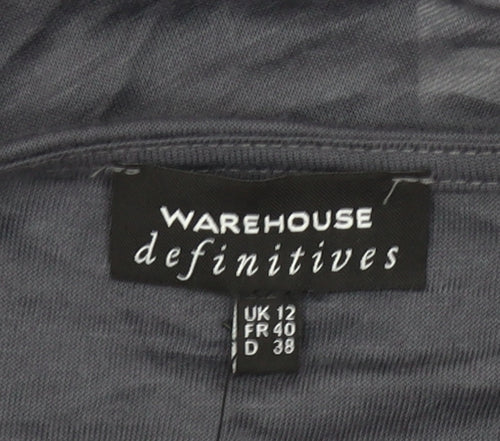 Warehouse Women’s Grey Kimono Style Blouse UK 12 Relaxed Fit