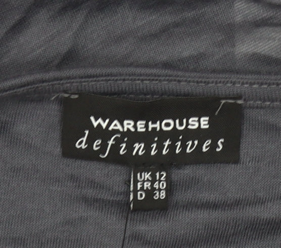 Warehouse Women’s Grey Kimono Style Blouse UK 12 Relaxed Fit