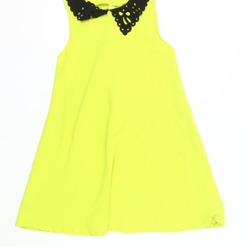 AX Paris Women’s Yellow Collared A-Line Dress Size 8 Sleeveless Party