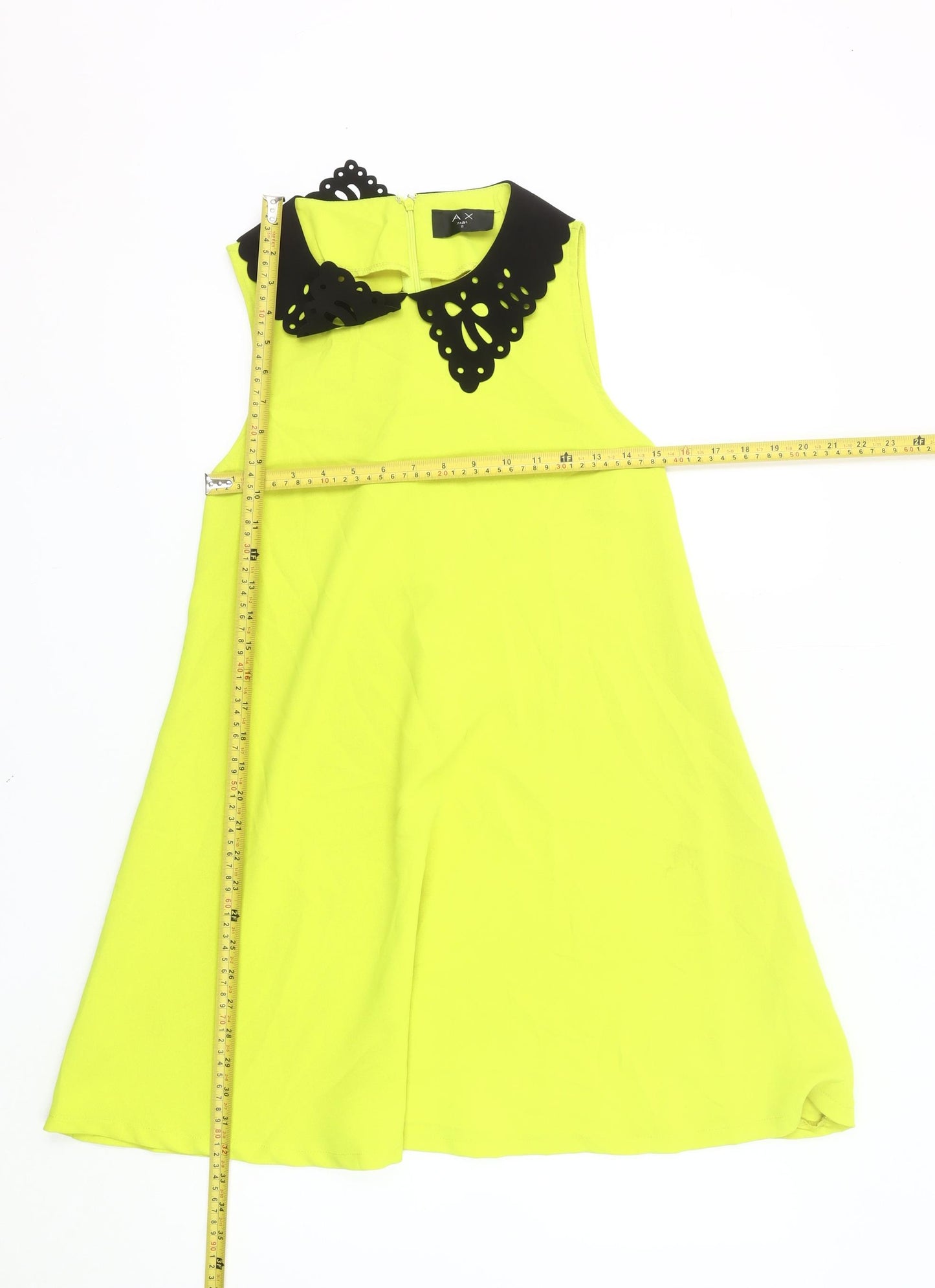 AX Paris Women’s Yellow Collared A-Line Dress Size 8 Sleeveless Party