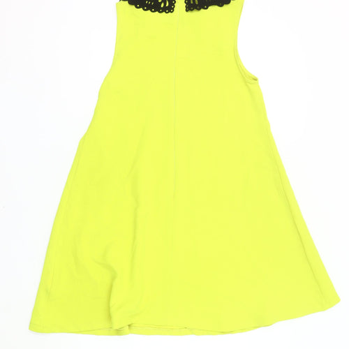 AX Paris Women’s Yellow Collared A-Line Dress Size 8 Sleeveless Party