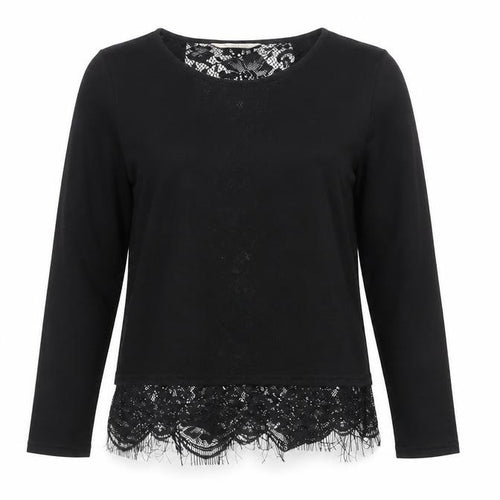 Miss Selfridge Women’s Black Lace Hem Tunic Blouse Size 10