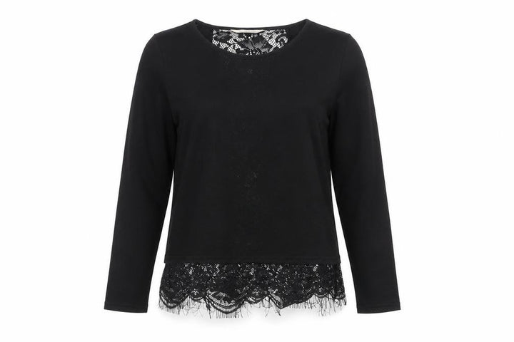 Miss Selfridge Women’s Black Lace Hem Tunic Blouse Size 10