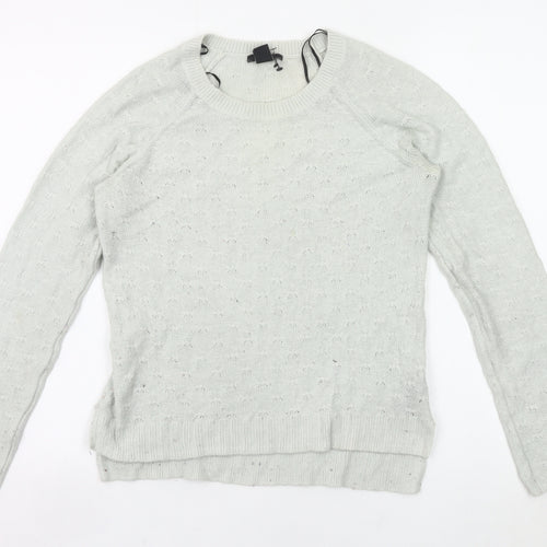 H&M Women’s Grey Angora Wool Blend Crew Neck Pullover Jumper S