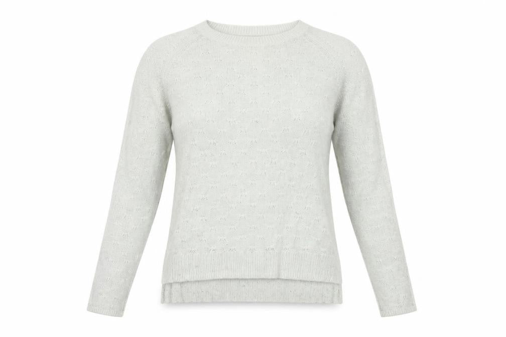 Front view of H&M Women’s Grey Angora Wool Blend Crew Neck jumper S