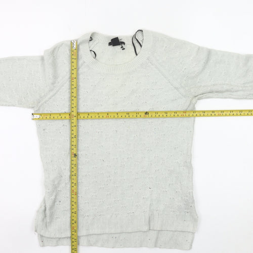 H&M Women’s Grey Angora Wool Blend Crew Neck Pullover Jumper S