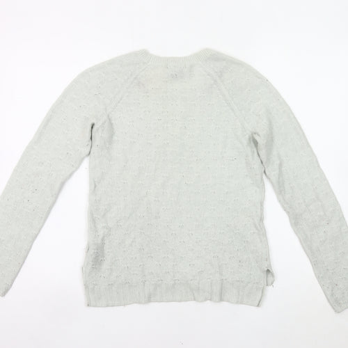 H&M Women’s Grey Angora Wool Blend Crew Neck Pullover Jumper S