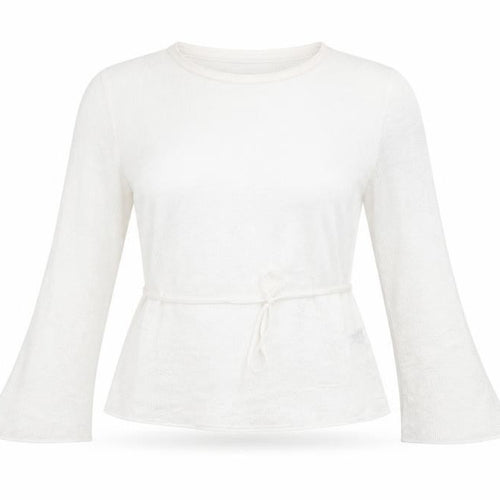 Zara Women’s White Knit Wrap Blouse Top XL Long Sleeve Flared