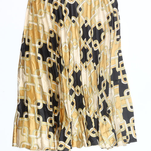 H&M Women’s Multicoloured Geometric Pleated Midi Skirt XL