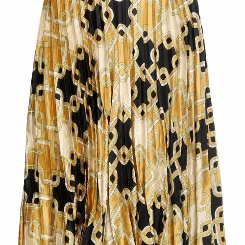 H&M Women’s Multicoloured Geometric Pleated Midi Skirt XL