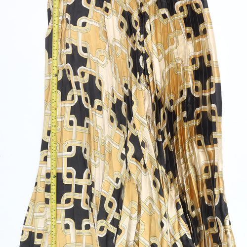 H&M Women’s Multicoloured Geometric Pleated Midi Skirt XL