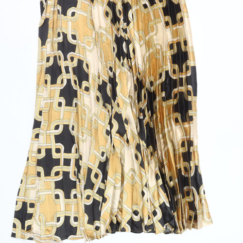 H&M Women’s Multicoloured Geometric Pleated Midi Skirt XL