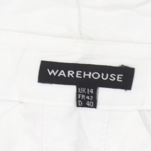 Warehouse Women’s White Sleeveless V-Neck Blouse UK 14
