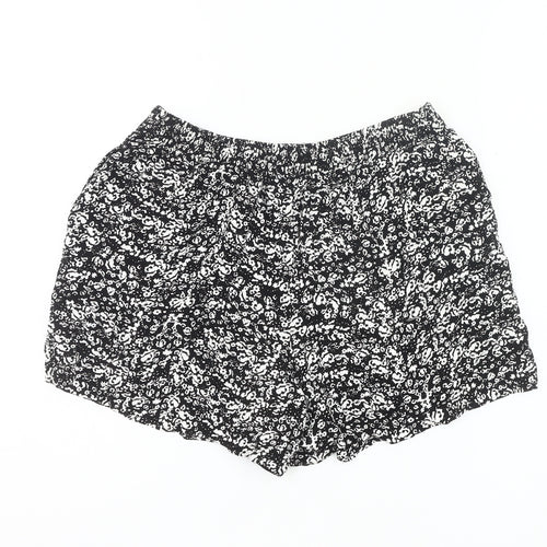 Papaya Women’s Black Floral Culotte Shorts Size 10 Viscose