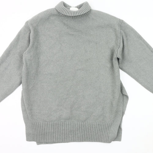 H&M Women’s Grey Mock Neck Pullover Jumper Size S Wool Blend