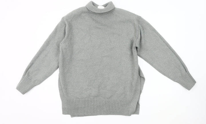 H&M Women’s Grey Mock Neck Pullover Jumper Size S Wool Blend
